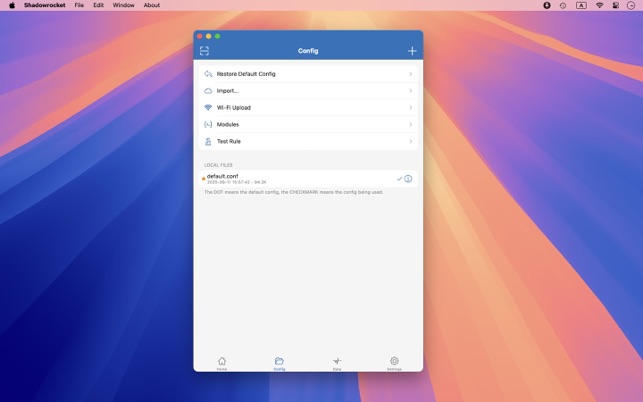 Shadowrocket Mac界面 - 主界面